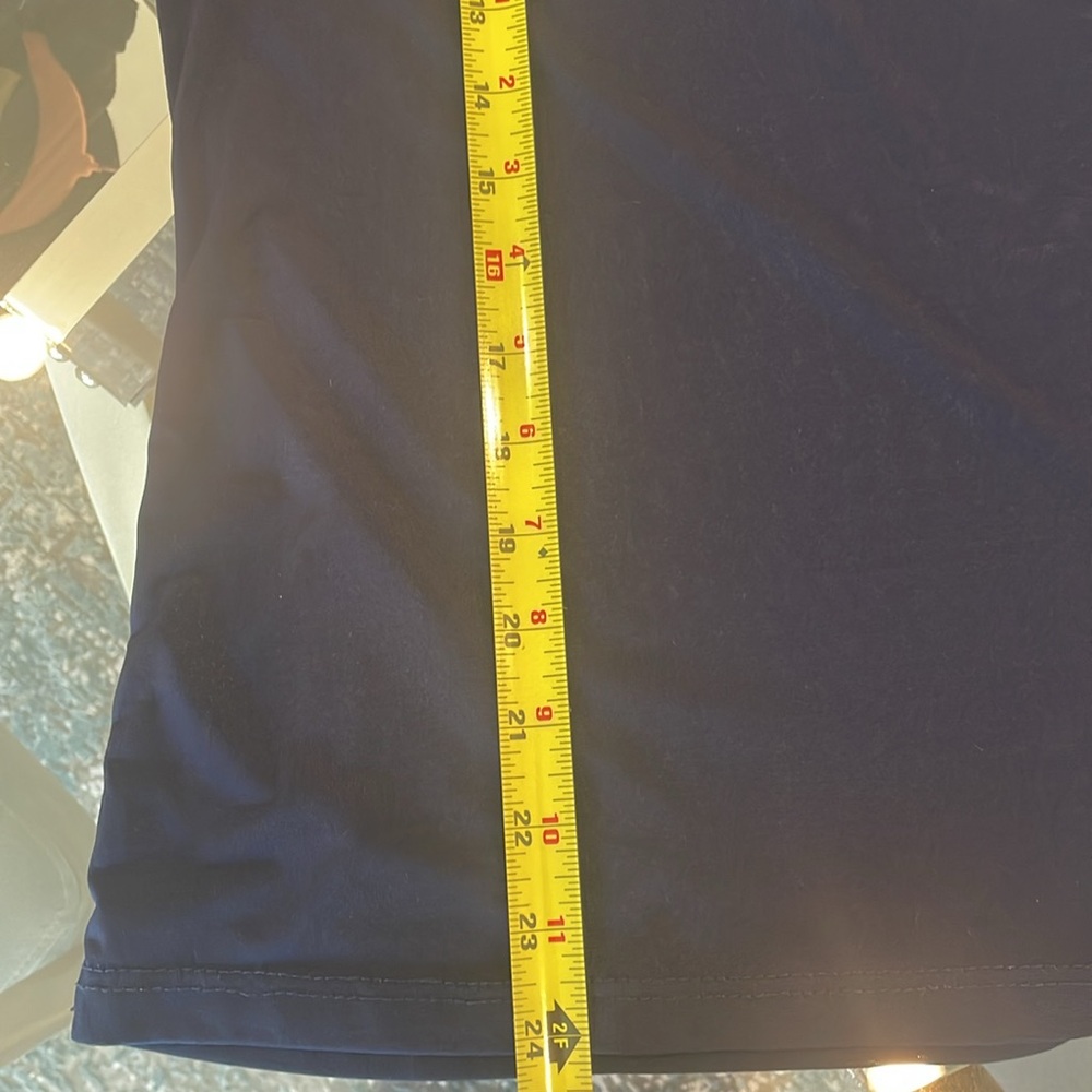 Double Take Petites  Size S Stretch Top in Navy Blue with Ribbon Neckline - Picture 8 of 10